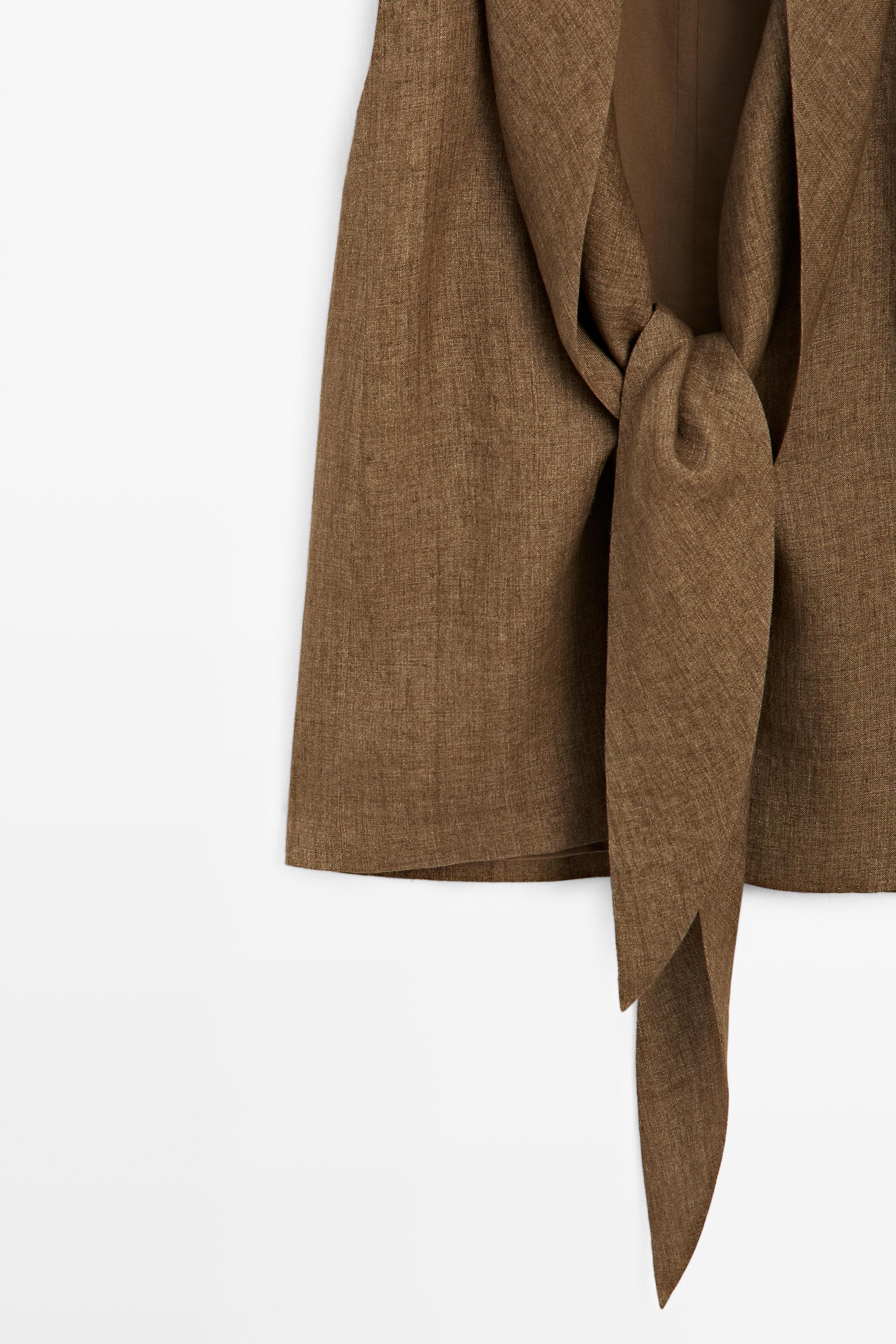 100% linen vest with tie detail
